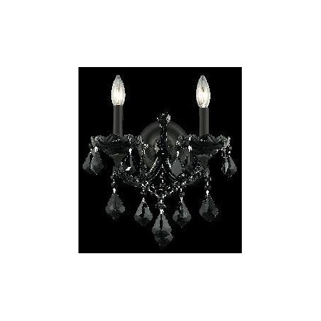 Elegant Lighting Maria Theresa 2 light Black Wall Sconce 2800W2B/RC